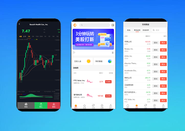 首发运营版海外多语言微交易源码｜新版UI美股股票系统源码｜买入卖出与平仓功能