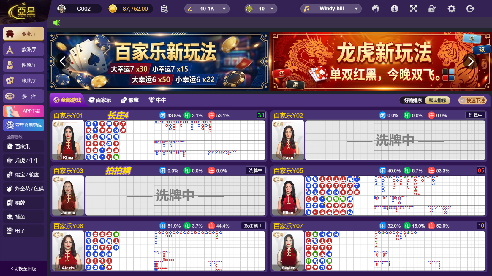 亚星信用盘源码/亚星源码/一比一高仿亚星/百家乐源码/后台可控/新版旧版UI